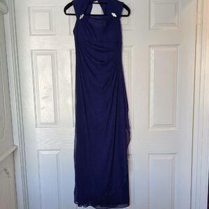 Scarlett Blue Halter Maxi Gown